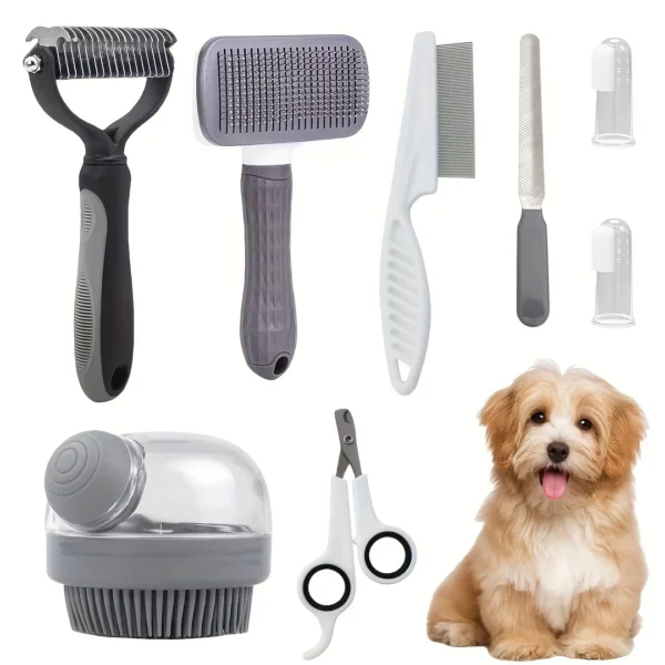 8pcs/set Dog Grooming Kit, Self-cleaning