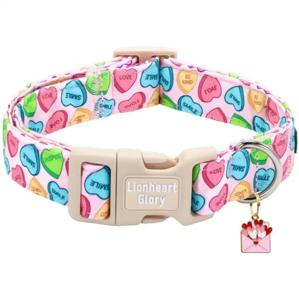 Adjustable Dog Collar with Candy Heart