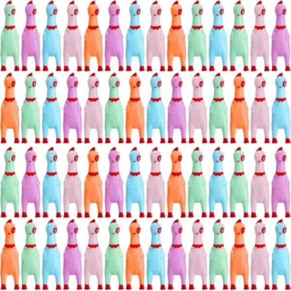 50 Pcs Rubber Chickens Squeak